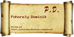 Pohorely Dominik névjegykártya